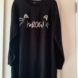 Halloween Cat Sweater with tail on back of shirt